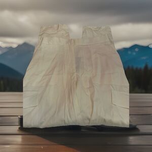 Lascana Cargo Pants Ivory  High Waist Straight Leg Coastal 6